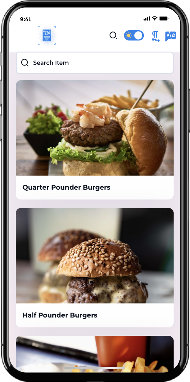 Royal Menu — live customer menu preview on mobile
